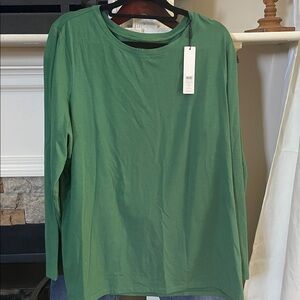 Chico's Touch of  Cool Vibrant Green Long Sleeve Top- XL- NWT